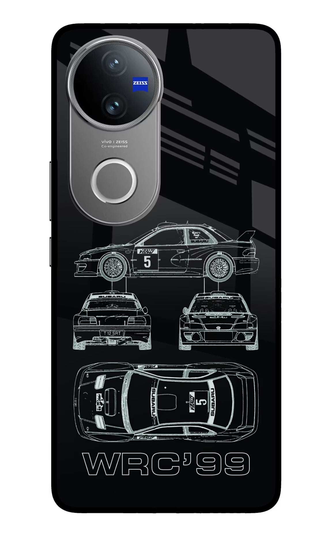 WRC'99 Vivo V50 5G Glass Case Back Cover by Casekaro