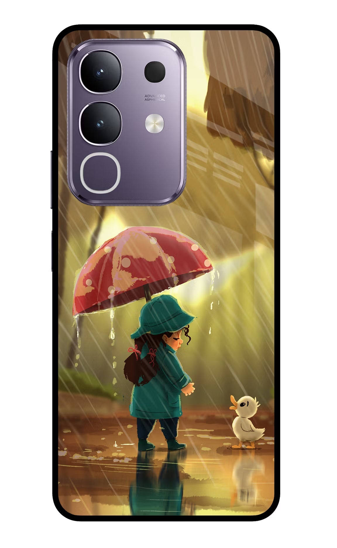 Rainy Day Vivo T4x 5G Glass Case Back Cover by Casekaro