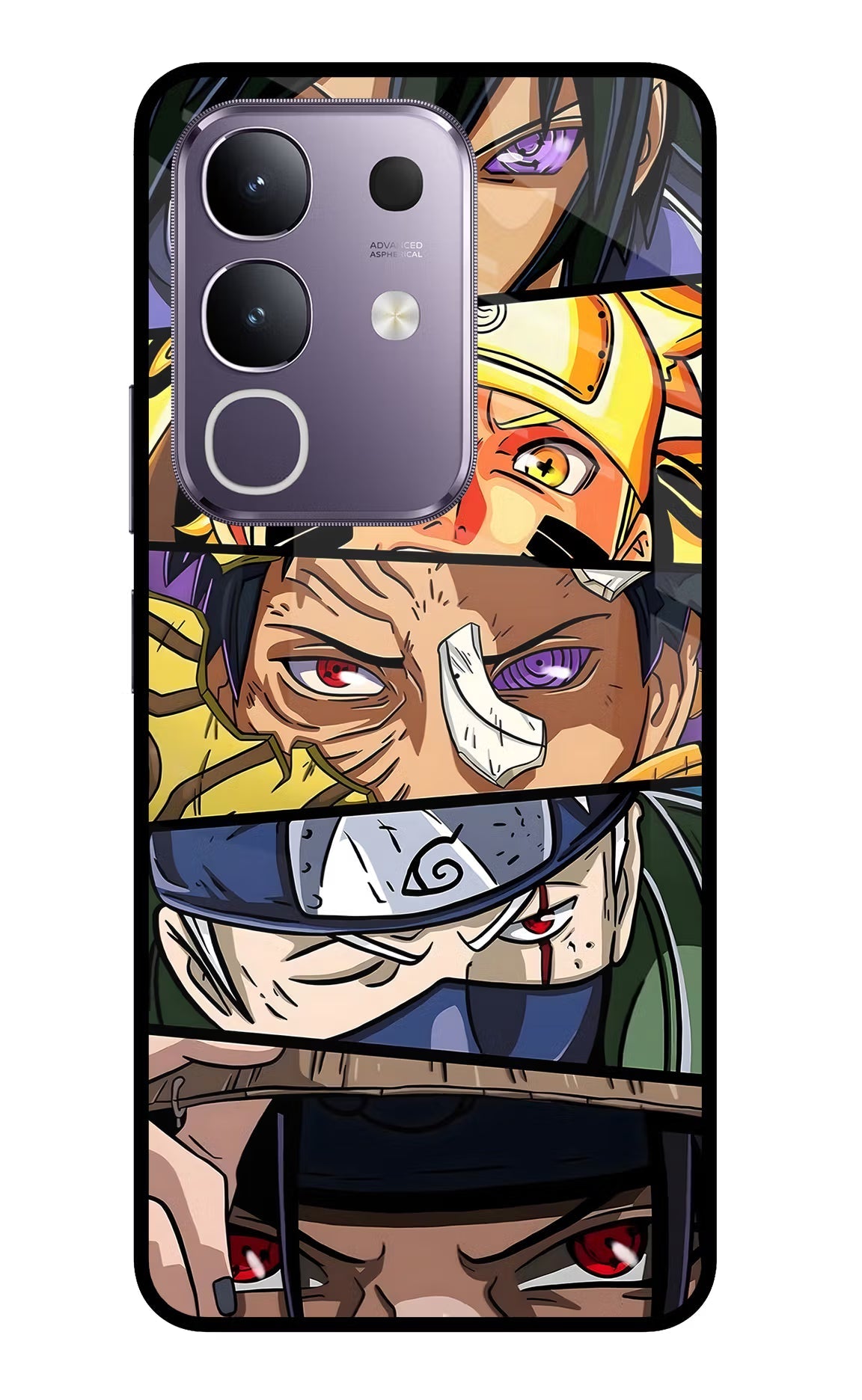 Naruto Character Vivo T4x 5G Glass Case Back Cover by Casekaro
