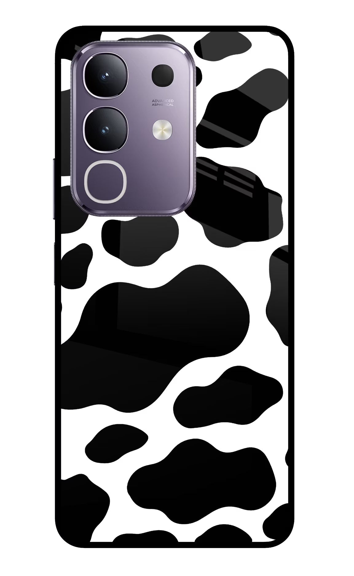 Cow Spots Vivo T4x 5G Glass Case Back Cover by Casekaro