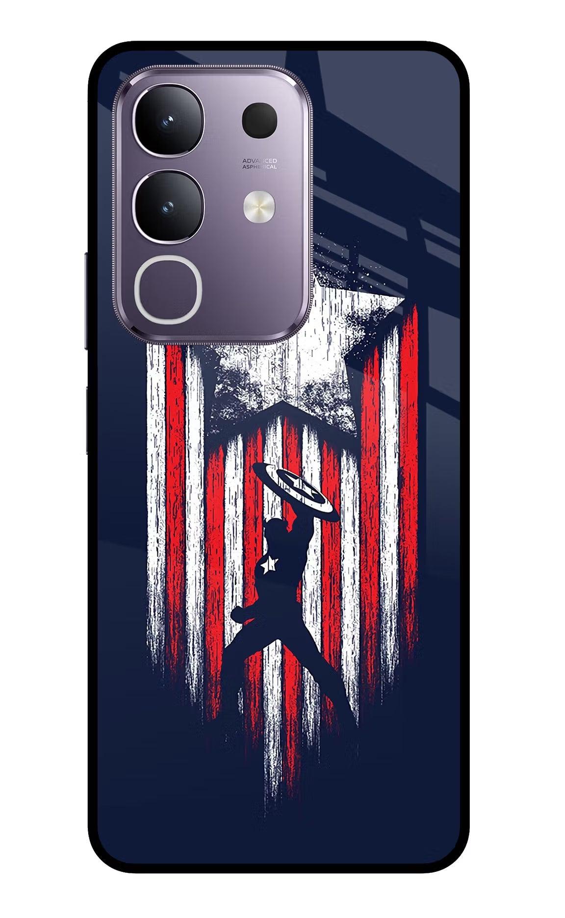 Captain America Marvel Art Vivo T4x 5G Glass Case Back Cover by Casekaro