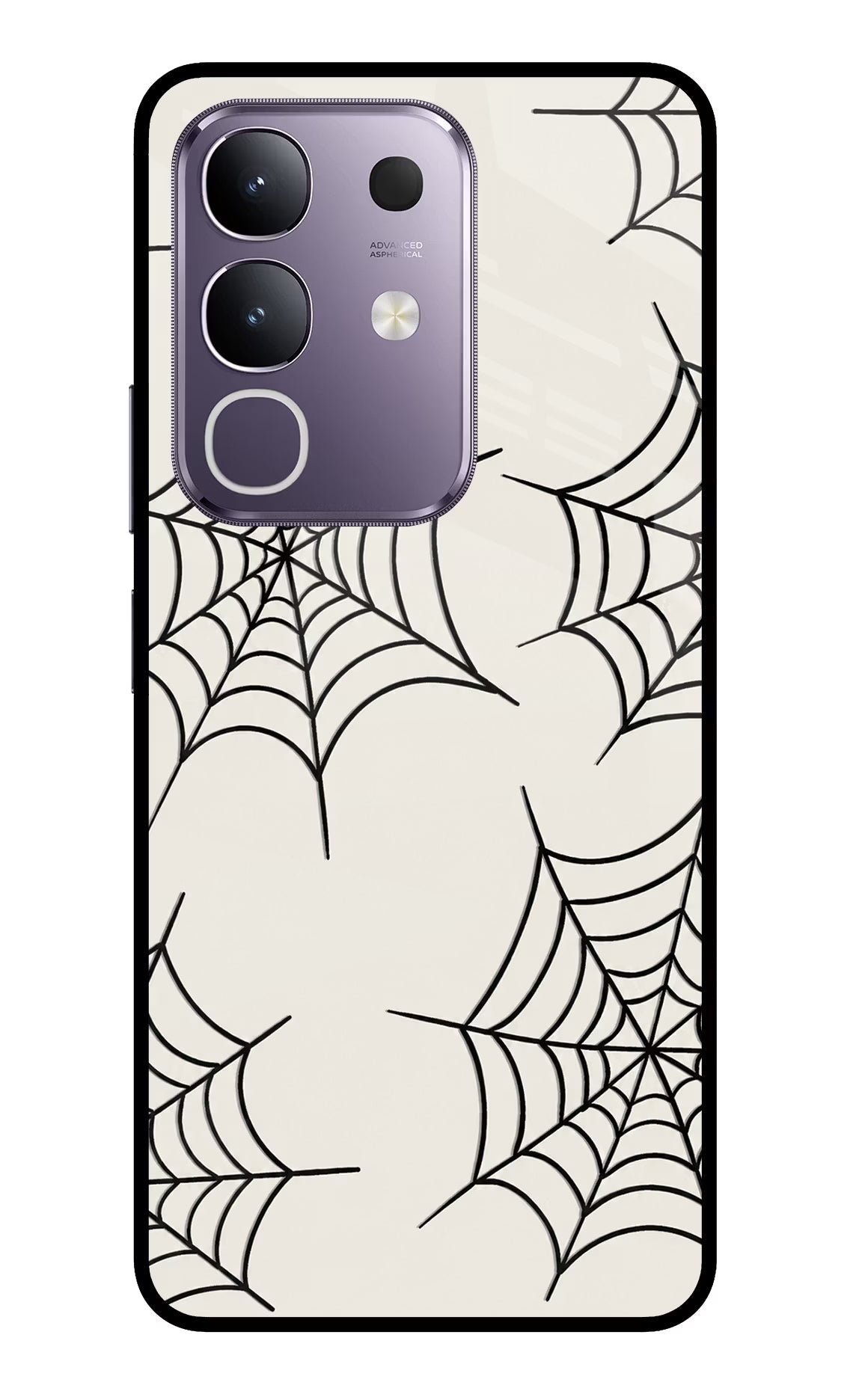 Spider Web Vivo T4x 5G Glass Case Back Cover by Casekaro