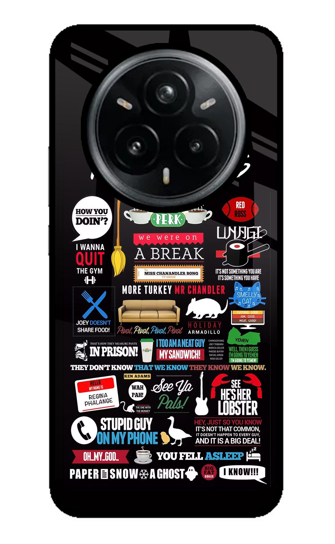 FRIENDS Realme 14 Pro Plus 5G Glass Case Back Cover by Casekaro