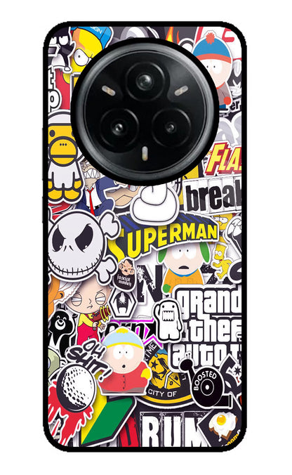 Sticker Bomb Realme 14 Pro Plus 5G Glass Case Back Cover by Casekaro