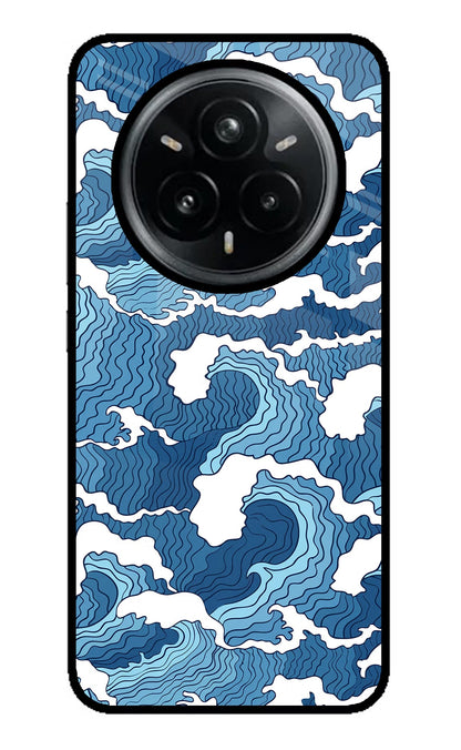 Blue Waves Realme 14 Pro Plus 5G Glass Case Back Cover by Casekaro