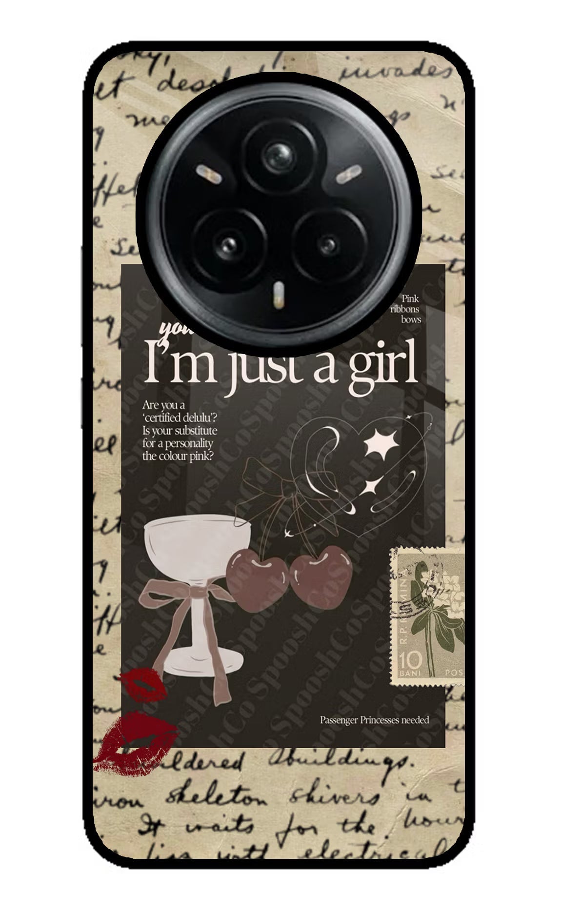 I am just a girl Realme 14 Pro Plus 5G Glass Case Back Cover by Casekaro
