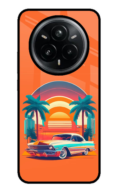 Palm Drive 80s Realme 14 Pro Plus 5G Glass Case Back Cover by Casekaro
