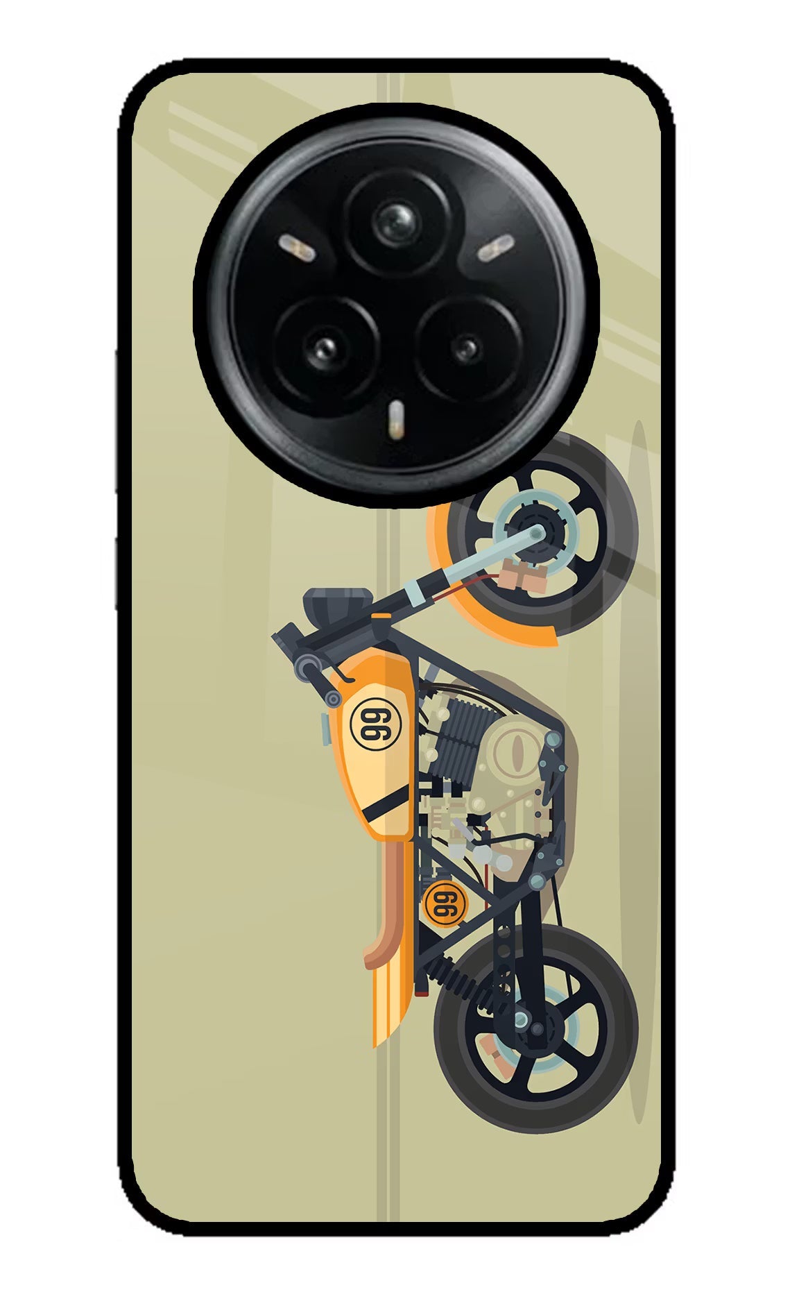Vertical Speedster Realme 14 Pro Plus 5G Glass Case Back Cover by Casekaro