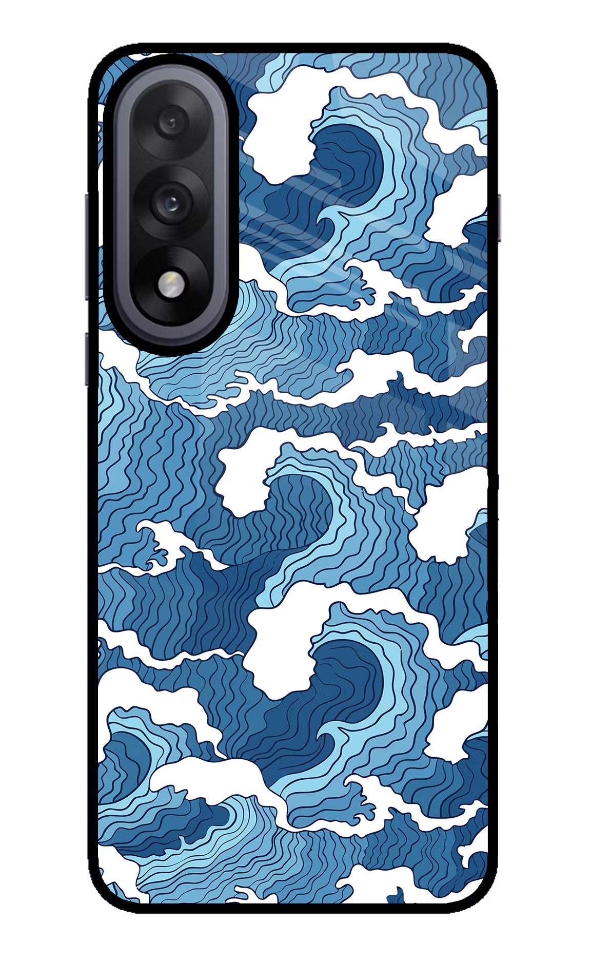 Blue Waves OnePlus Nord 5 Glass Case Back Cover by Casekaro