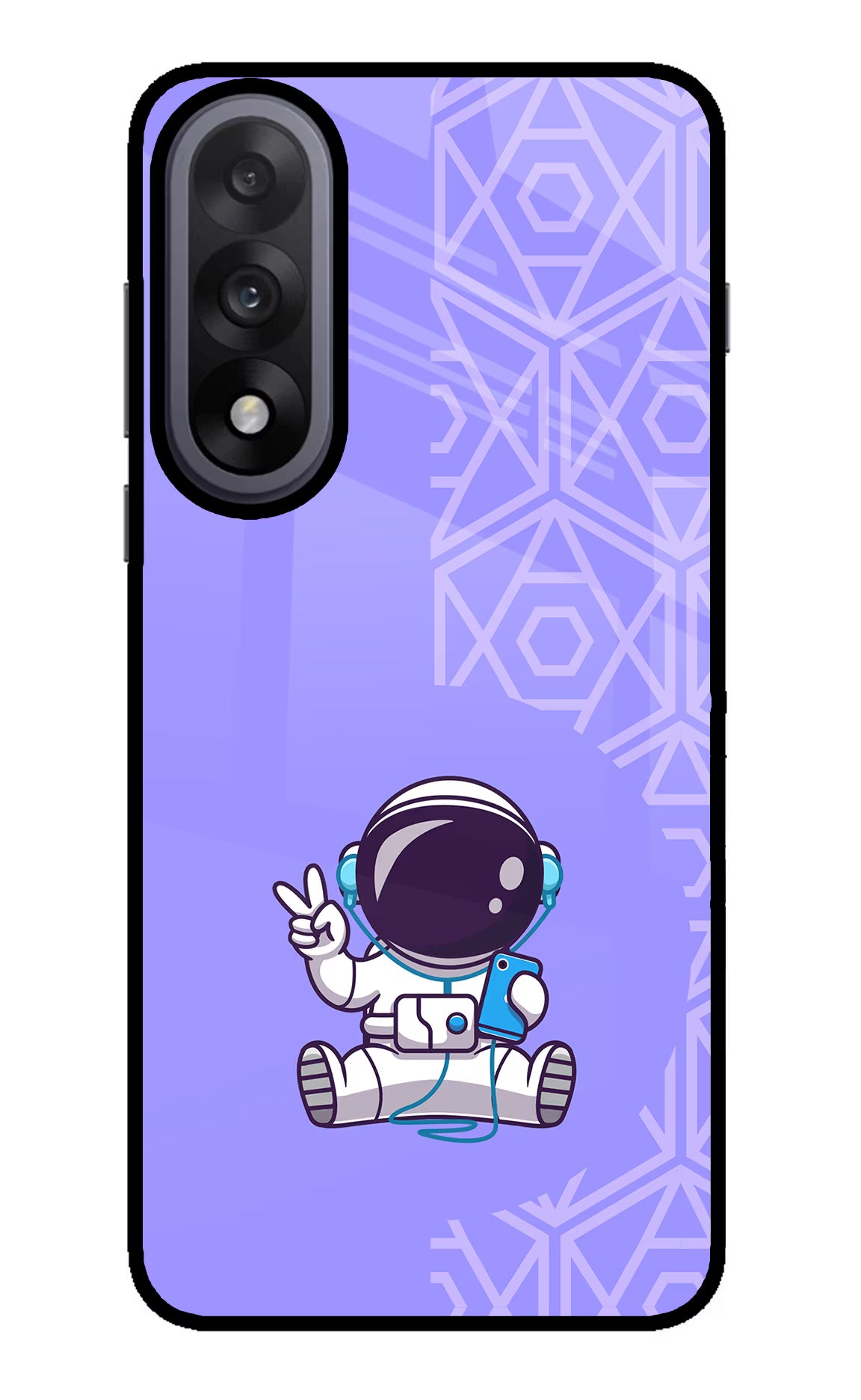 Cute Astronaut Chilling OnePlus Nord 5 Glass Case Back Cover by Casekaro