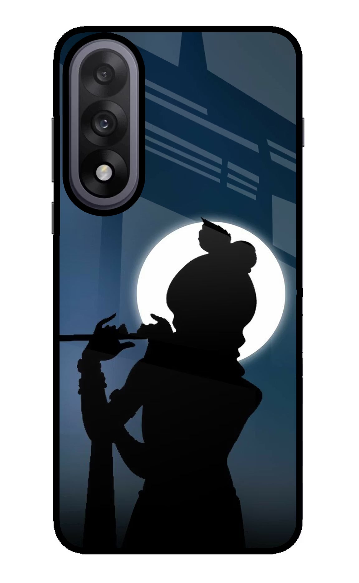 Shri Krishna Silhouette OnePlus Nord 5 Glass Case Back Cover by Casekaro