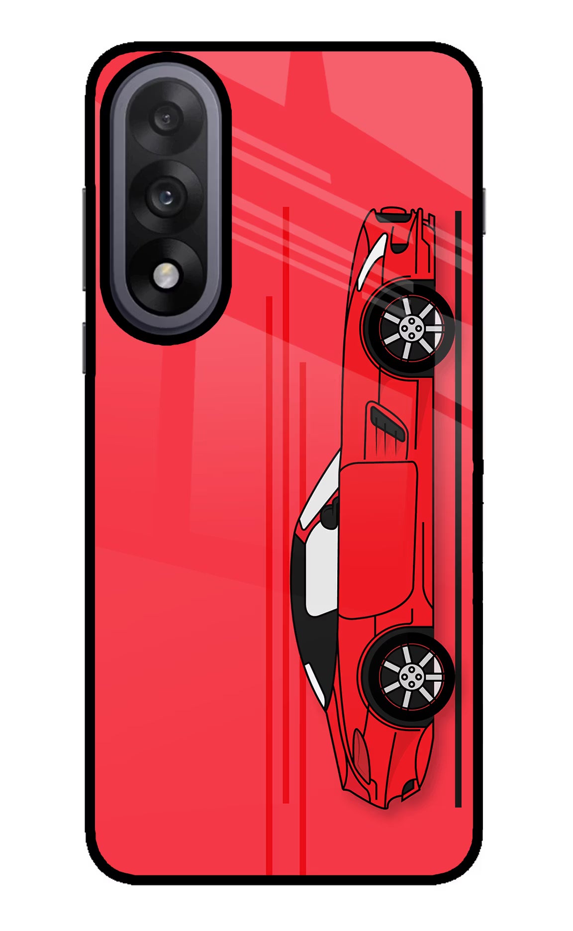 Red Velocity OnePlus Nord 5 Glass Case Back Cover by Casekaro