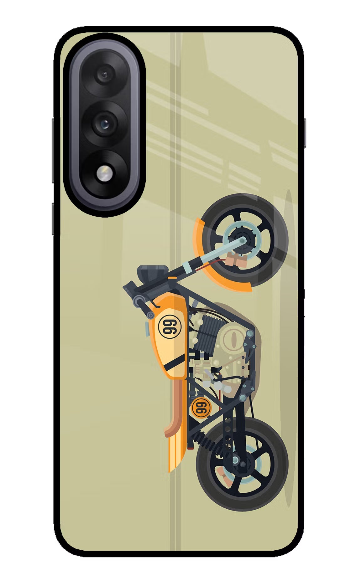 Vertical Speedster OnePlus Nord 5 Glass Case Back Cover by Casekaro