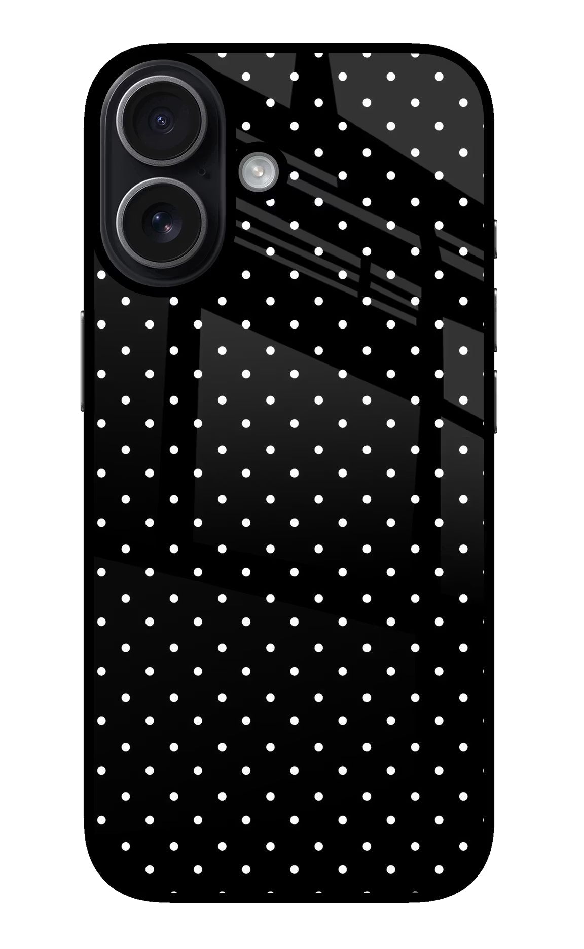 White Dots iPhone 17 Glass Case Back Cover by Casekaro