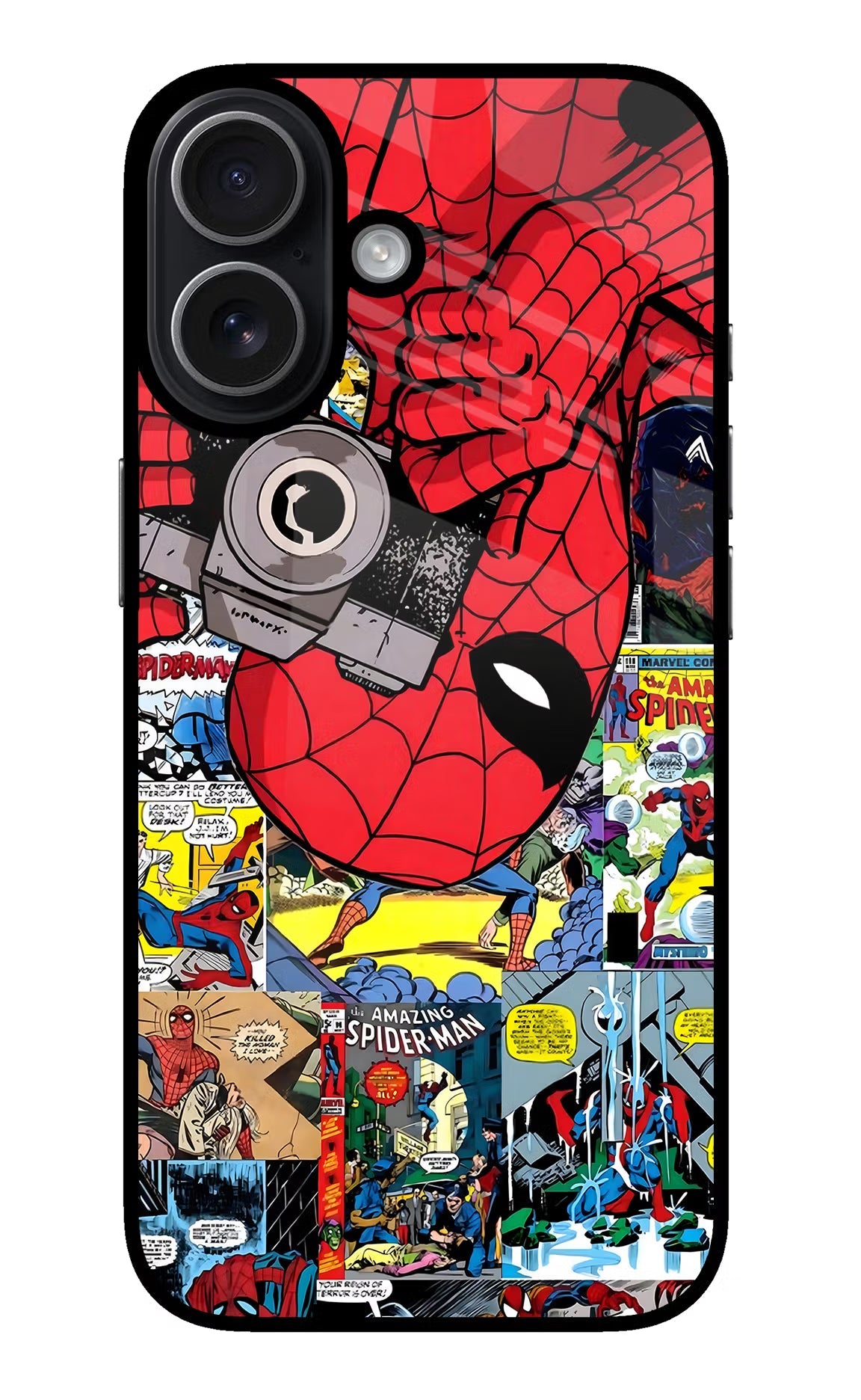 Spider Man iPhone 17 Glass Case Back Cover by Casekaro