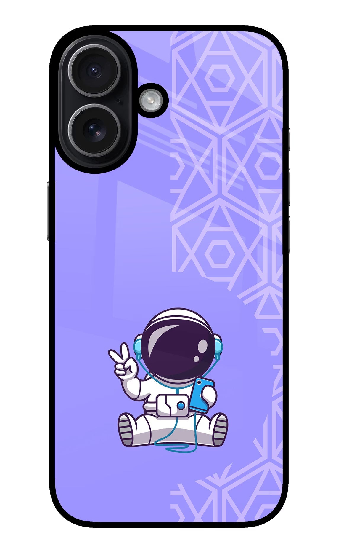 Cute Astronaut Chilling iPhone 17 Glass Case Back Cover by Casekaro
