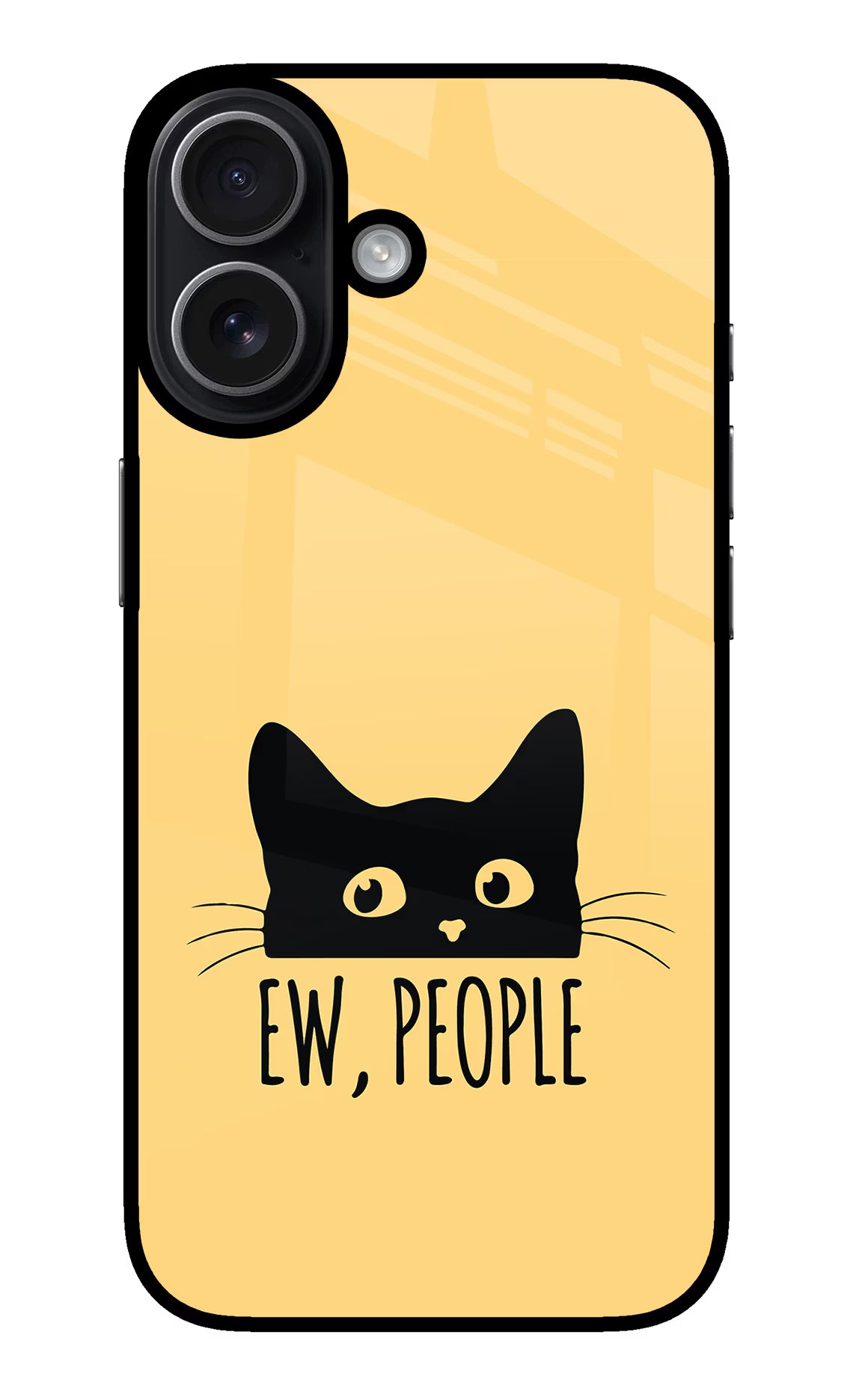Ew People Catitude iPhone 17 Glass Case Back Cover by Casekaro