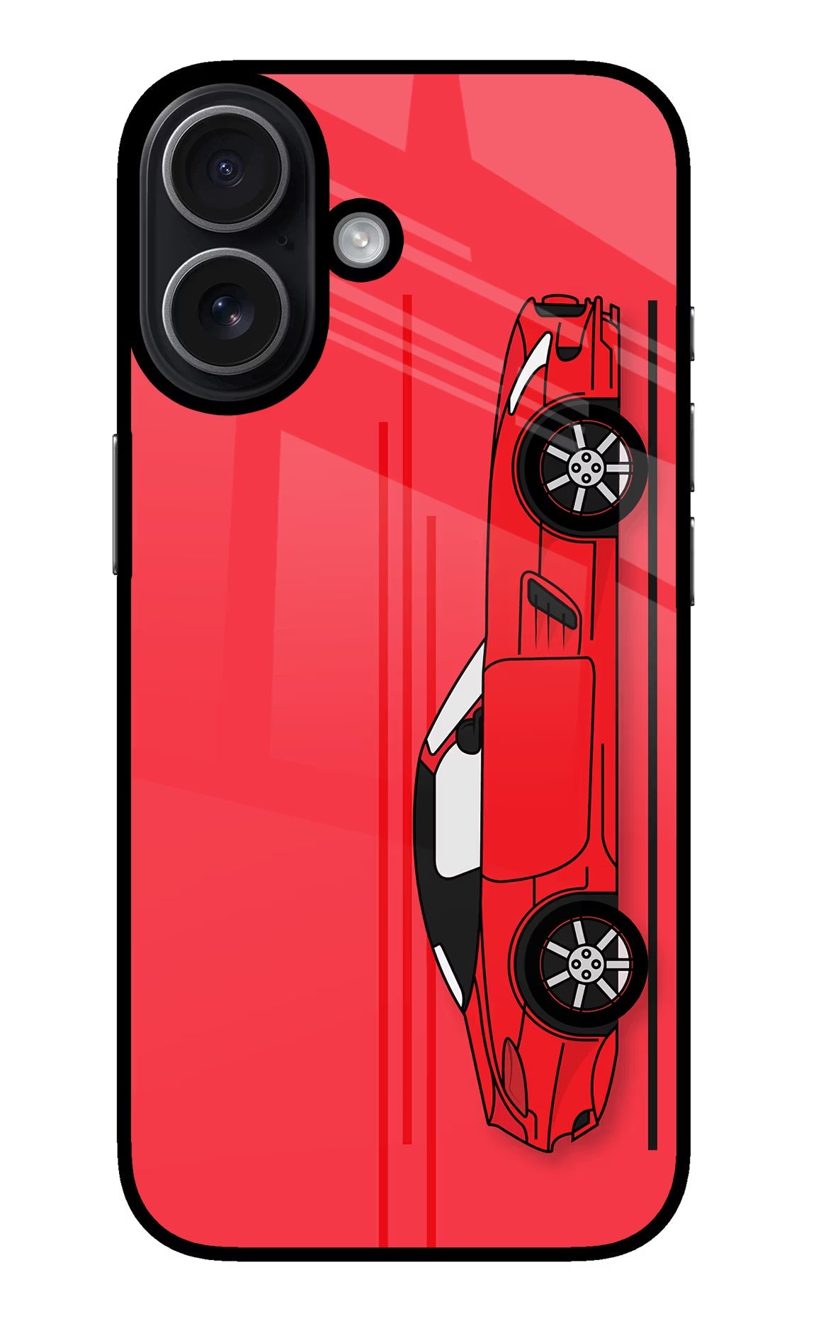 Red Velocity iPhone 17 Glass Case Back Cover by Casekaro