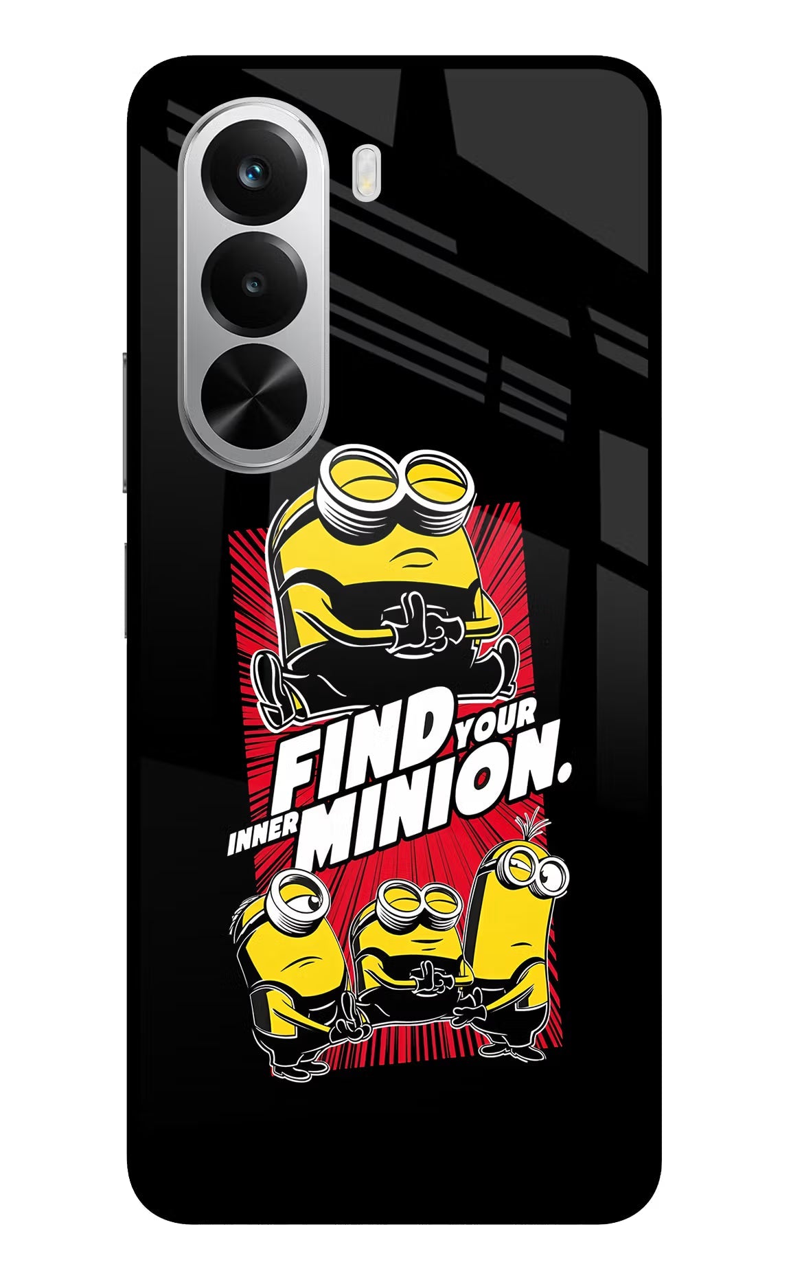 Find your inner Minion Realme P4x 5G Glass Case Back Cover by Casekaro
