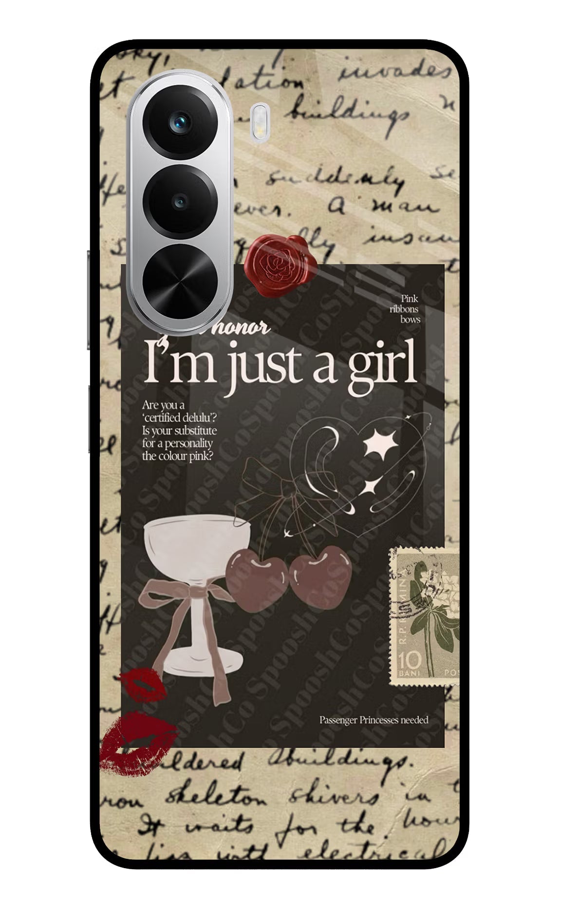 I am just a girl Realme P4x 5G Glass Case Back Cover by Casekaro