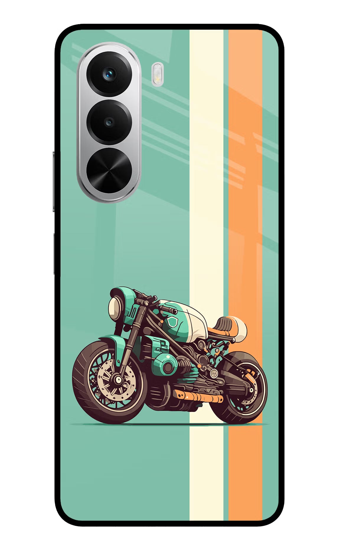 Striped Moto Drift Realme P4x 5G Glass Case Back Cover by Casekaro