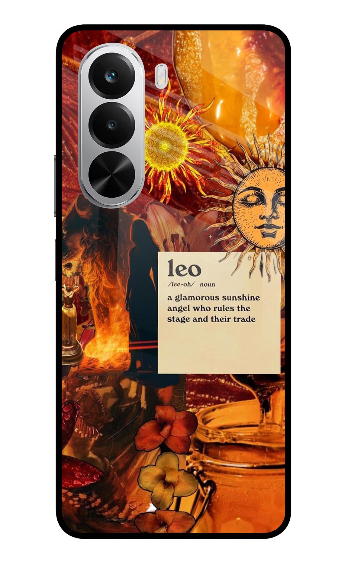 Leo Zodiac Realme P4x 5G Glass Case Back Cover by Casekaro