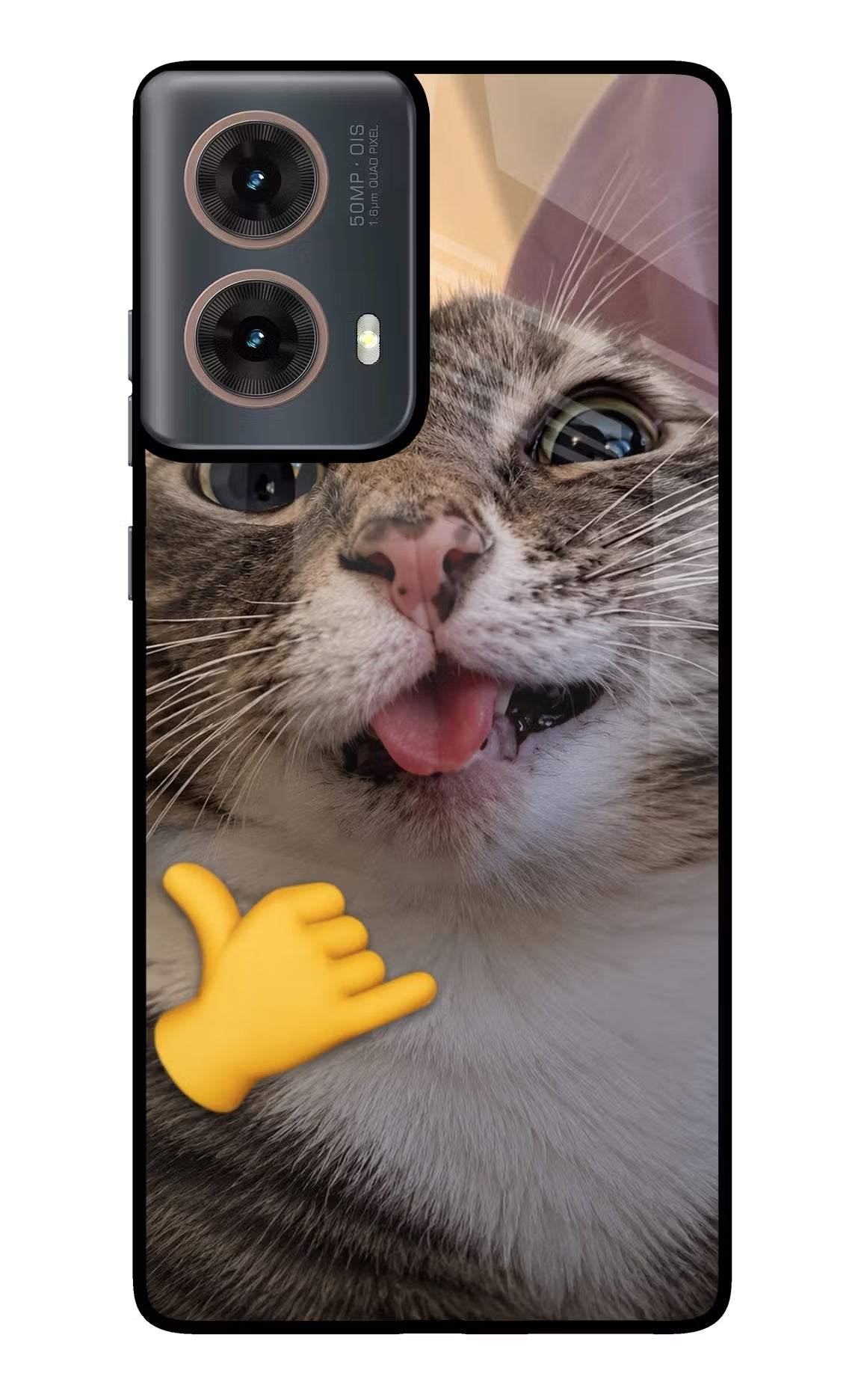 Silly Cat Call Motorola G85 Metal Case Back Cover by Casekaro