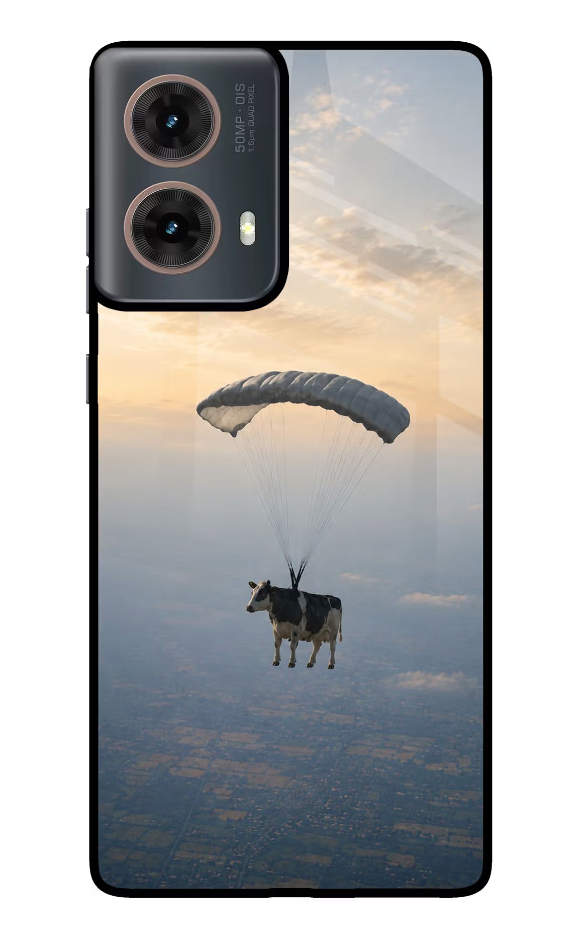 Skydiving Cow Motorola G85 Metal Case Back Cover by Casekaro