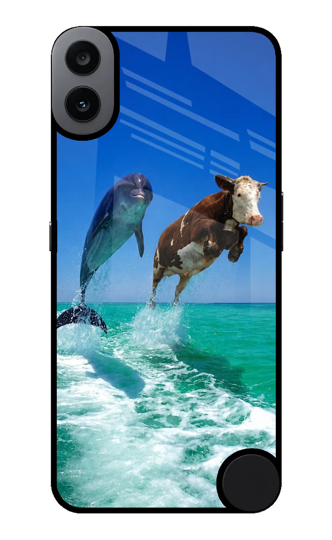 Dolphin vs Cow CMF by Nothing Phone 1 Metal Case Back Cover by Casekaro
