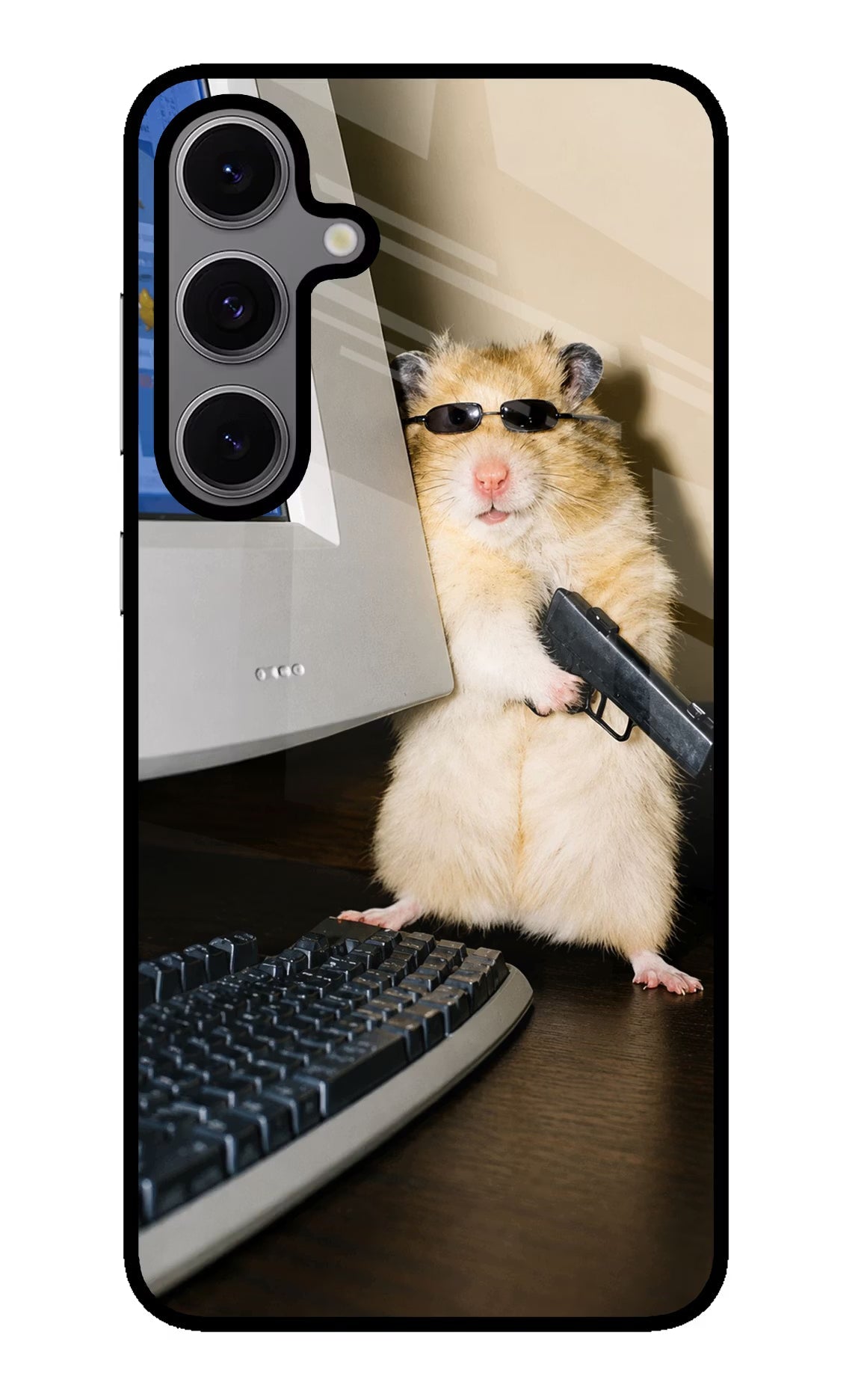 Hacker Hamster Samsung S24 FE 5G Metal Case Back Cover by Casekaro