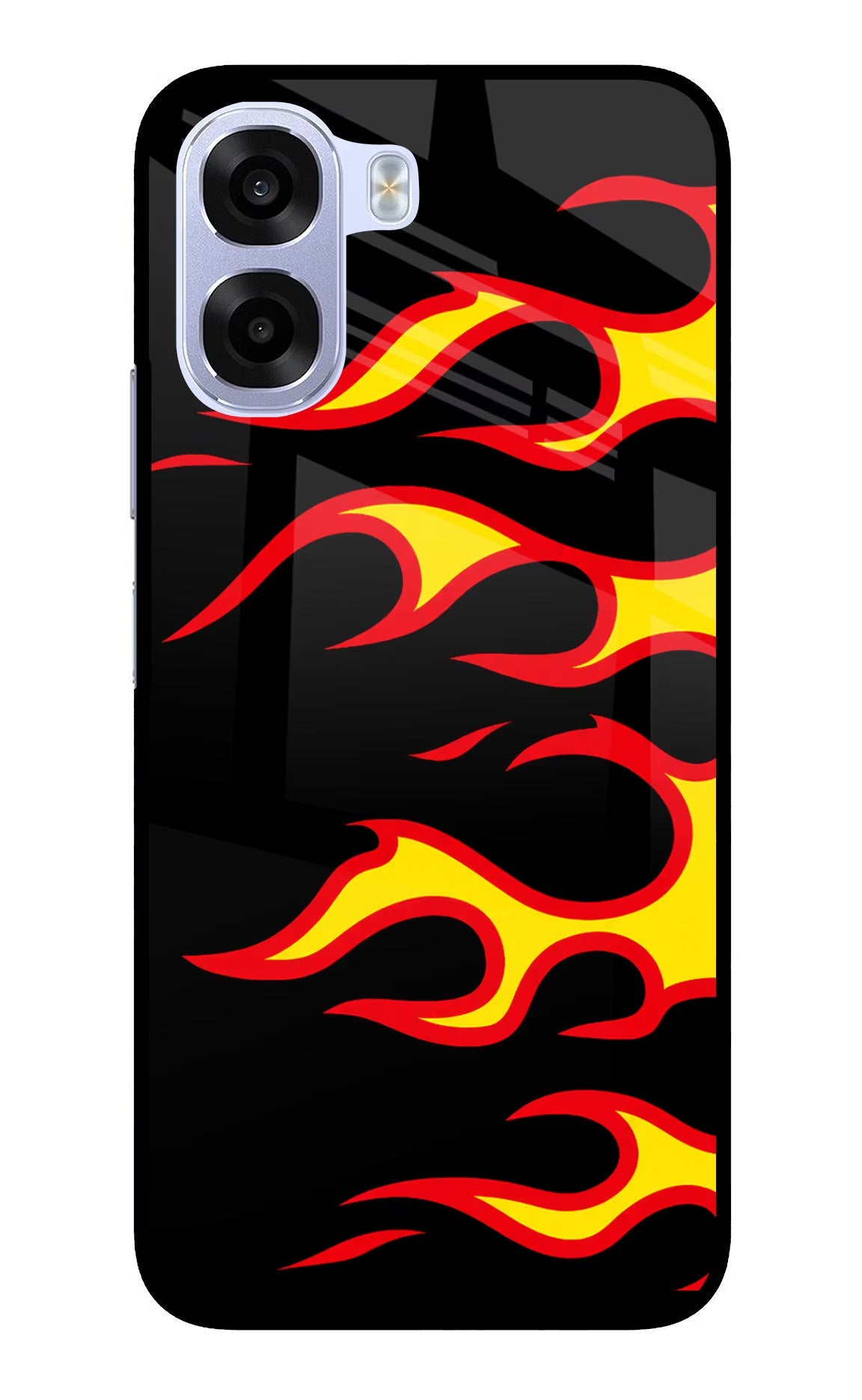 Side Sweep Flames OPPO K14x 5G Metal Case Back Cover by Casekaro