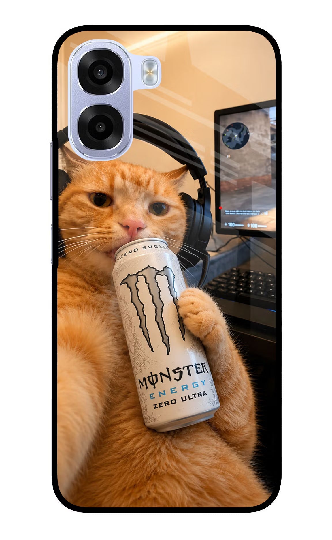 Gamer Cat Energy OPPO K14x 5G Metal Case Back Cover by Casekaro
