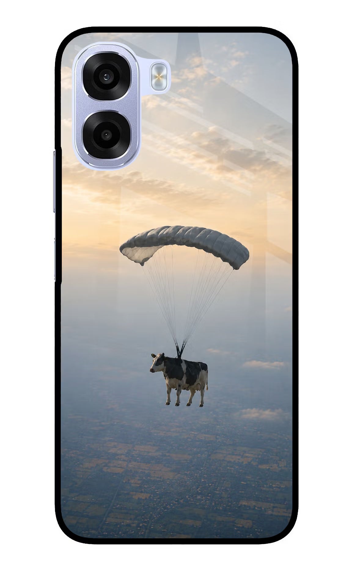 Skydiving Cow OPPO K14x 5G Metal Case Back Cover by Casekaro