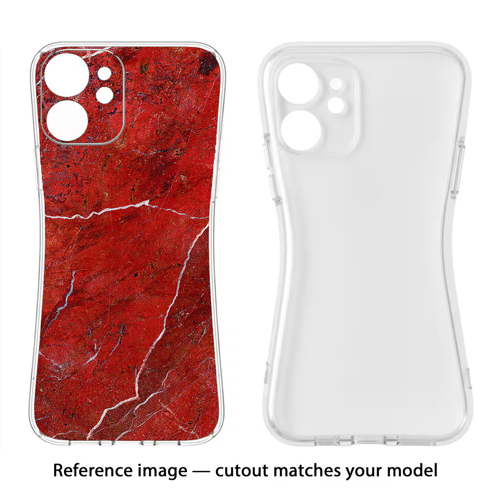 Red Marble Design iPhone 7/7s Soft Case Back Cover by Casekaro