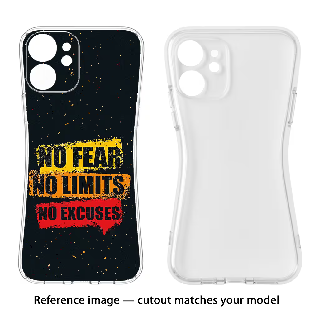 No Fear No Limits No Excuse iPhone 5/5s Soft Case Back Cover by Casekaro