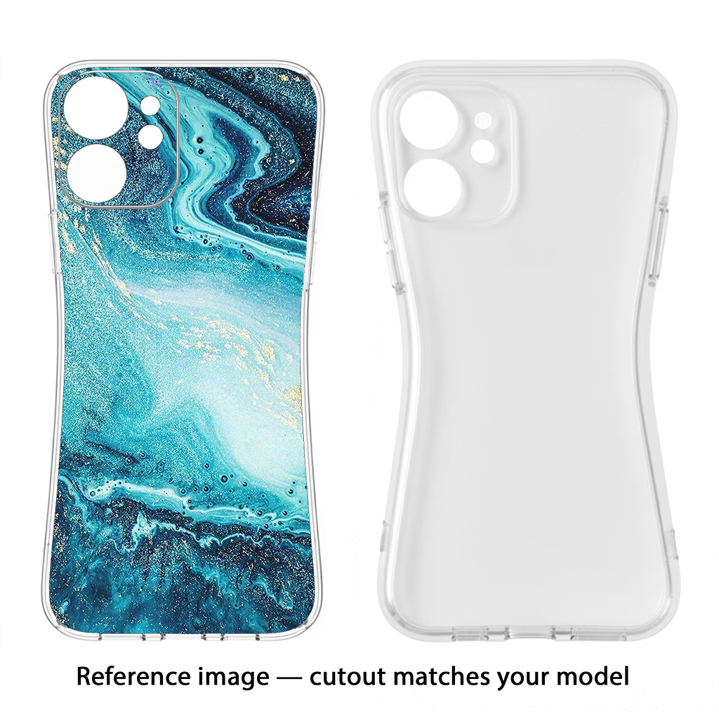 Blue Glitter Marble CMF by Nothing Phone 1 Soft Case Back Cover by Casekaro