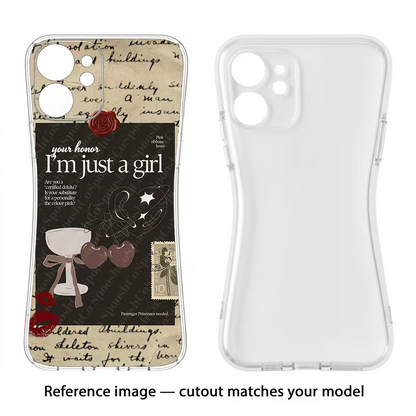 I am just a girl Realme 14 Pro Plus 5G Soft Case Back Cover by Casekaro