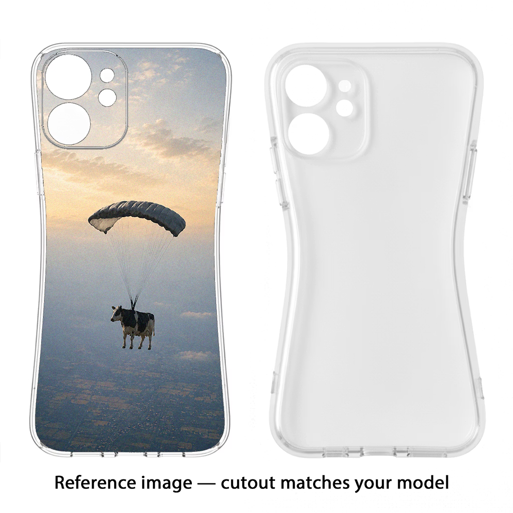 Skydiving Cow Samsung S24 FE 5G Soft Case Back Cover by Casekaro